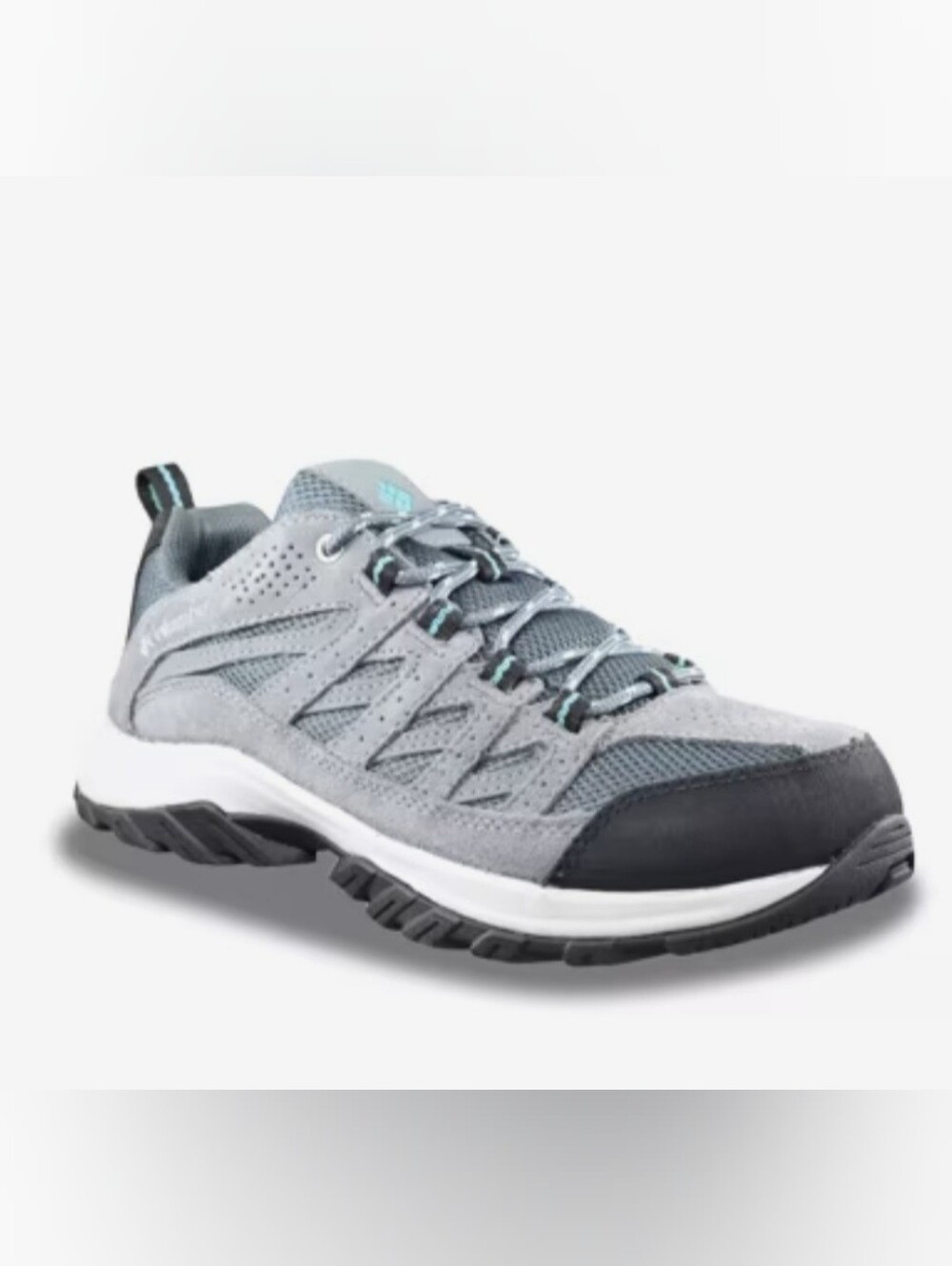 COLUMBIA HIKING SHOES LACE UP TRAIL OUTDOOR GREY BLUE WOMEN'S SIZE 8 WIDE